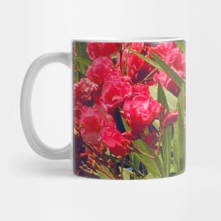 Pretty Red Flower with green leaves nature lovers beautiful photography design Mug